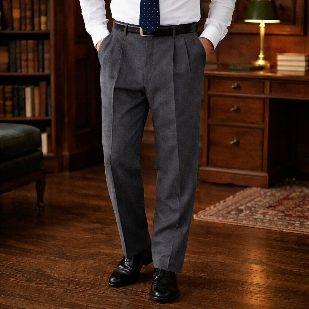 JB Britches Winston Wool Dress Pants Gray‎ Pleated Tailored Mens 42x30 Nordstrom